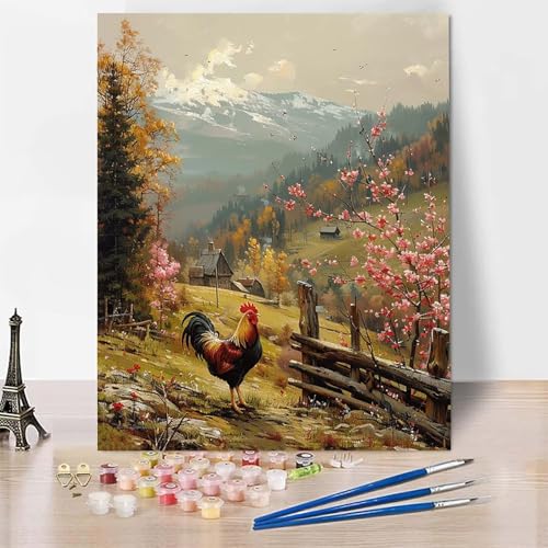 Malen Nach Zahlen Erwachsene Landschaft Malen Nach Zahlen, Paint by Numbers Huhn Painting by Numbers Bastelset Erwachsene mit 3 Pinseln und Acrylfarbe für Zimmer Deko, Geschenke 30 X 40 CM -zp253OC Malen Nach Zahlen Erwachsene Landschaft Malen Nach Zahlen, Paint by Numbers Huhn Painting by Numbers Bastelset Erwachsene mit 3 Pinseln und Acrylfarbe für Zimmer Deko, Geschenke 30 X 40 CM -zp253OC von Zeipopge