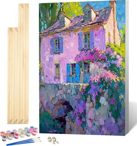 Malen Nach Zahlen Erwachsene mit Rahmen, Malen Nach Zahlen Abstrakt Paint by Numbers Zimmer Paint by Numbers Adult mit 3 Pinseln und Acrylfarben für Heim Deko, Geschenke für Frauen (100x135cm) -5899 von Zeipopge