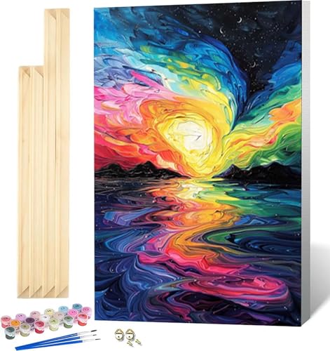 Malen Nach Zahlen Erwachsene mit Rahmen, Malen Nach Zahlen Bunt Paint by Numbers Ozean Paint by Numbers Adult mit 3 Pinseln und Acrylfarben für Heim Deko, Geschenke für Frauen (100x135cm) -8760 von Zeipopge