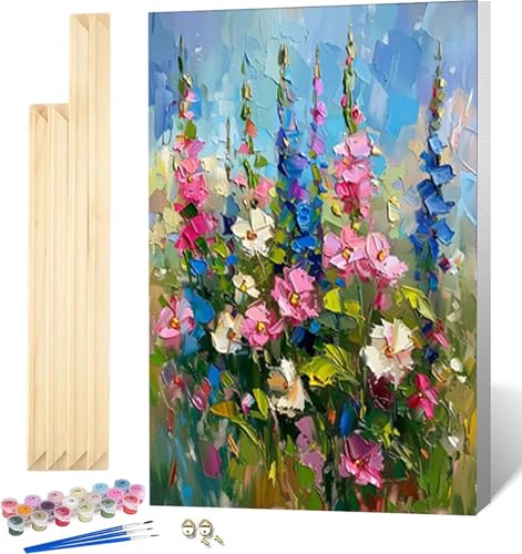 Zeipopge Malen Nach Zahlen Erwachsene mit Rahmen, Malen Nach Zahlen Abstrakt Paint by Numbers Chrysantheme Paint by Numbers Adult mit 3 Pinseln und Acrylfarben für Heim Deko, Geschenke 40x50 cm -6467 von Zeipopge