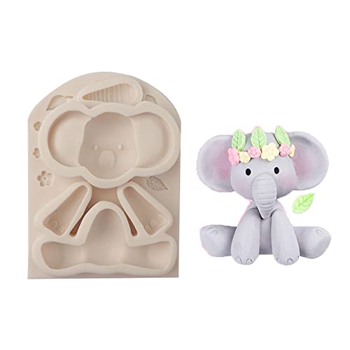 Cartoon Silikonform Kaninchen Elefant Fondant Formen Schokolade Kuchen Dekoration Epoxidharz Formen Backen Seifenform von Zeiwohndc