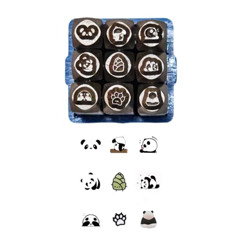 Set mit 9 essentiellen Metallmeißeln, Panda-Serie, Schmuck-Gravurwerkzeug, Metallstempel-Set für Schmuckherstellungs-Enthusiasten von Zeiwohndc