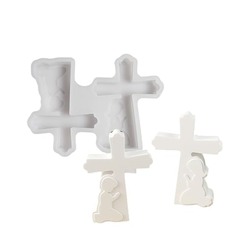 Silikonform Handwerk Gebet Jungen Und Mädchen Kreuzt Figur Ornamente Für Epoxidharz Home Dekoration Kerze Making Formen von Zeiwohndc