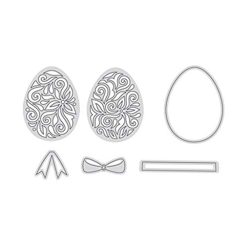 Zeiwohndc Microcarving Osterei Metall Stanzformen Schablone Scrapbooking Album Stempel Papier Karte Prägung Handwerk von Zeiwohndc