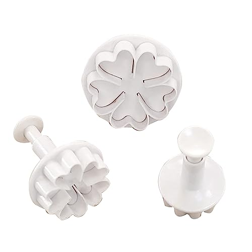 Set von 3 DIY Fondant Multi-Formen Fondant Stempel Küche Backen Werkzeuge Kunststoff Material Backen Supplies für Kinder Kunststoff Kuchen Dekorationen Werkzeuge von Zeizafa