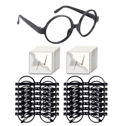 Zeizafa Vintage Zauberer Augenbrille Rahmen Cosplay Brille Runde Rahmen Neuheit Kostüm Zubehör Partyzubehör Party Requisiten Augenrahmen Cosplay Kostüm von Zeizafa