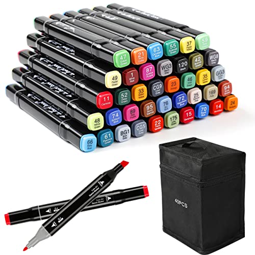 Zekkai Marker Filzstifte Set Fettige Mark Farben Twin Tip Textmarker Markerstifte Set (40) von Zekkai