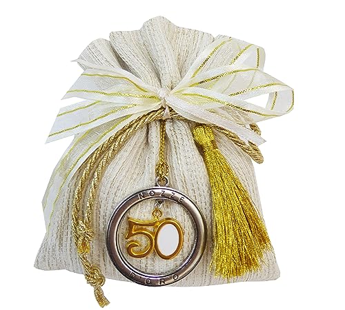 Bonboniere Hochzeit Hochzeit Gold 50. Tasche Schlüsselanhänger 50 Quaste von Zelda Bomboniere