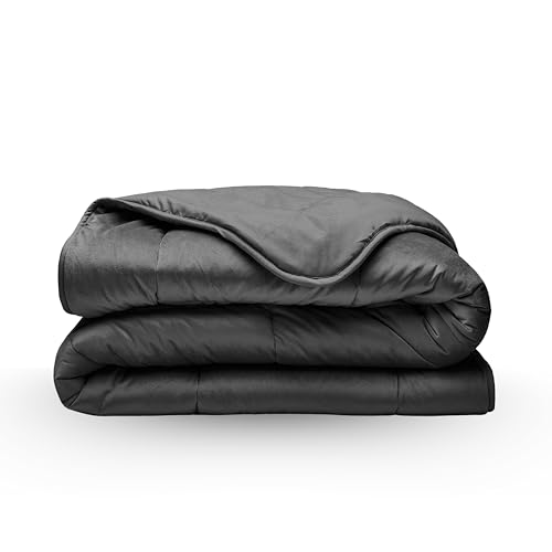 Zelesta Velvetbed Bettdecke - Waschbare bettdecke ohne Bezug - Samtstoff Bettwäsche - Winterdecke und Sommer-Bettdecke - Duvet - 4 Jahreszeiten - Anti-Allergene Steppdecke (Anthracite, 140x200 cm) von Zelesta