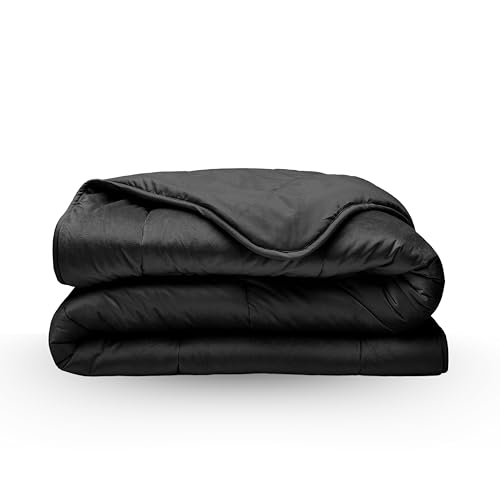 Zelesta Velvetbed Bettdecke - Waschbare bettdecke ohne Bezug - Samtstoff Bettwäsche - Winterdecke und Sommer-Bettdecke - Duvet - 4 Jahreszeiten - Anti-Allergene Steppdecke (Black, 140x200 cm) von Zelesta