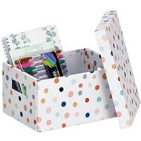 Zeller Dots Aufbewahrungsbox weiß, mit Punkten 18,0 cm x 25,0 cm x von Zeller