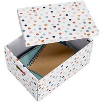 Zeller Dots Aufbewahrungsbox weiß, mit Punkten 25,0 x 35,0 x 20,0 cm von Zeller