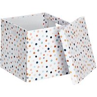 Zeller Dots Aufbewahrungsbox weiß, mit Punkten 33,5 x 33,0 x 32,0 cm von Zeller