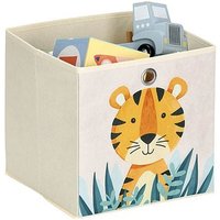 Zeller Tiger Aufbewahrungsbox beige 28,0 x 28,0 x 28,0 cm von Zeller