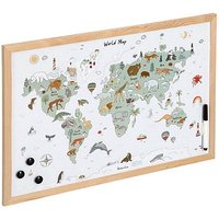 Zeller Whiteboard Weltkarte 60,0 x 40,0 cm natur, bunt Stahl von Zeller