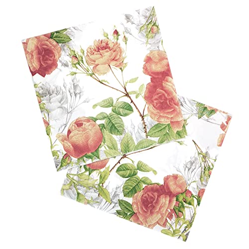 20 Stück farbige Papierservietten im Vintage-Decoupage-Stil für Abendessen, Tee, Partys und Duschen, Chinese Rose von Zelten