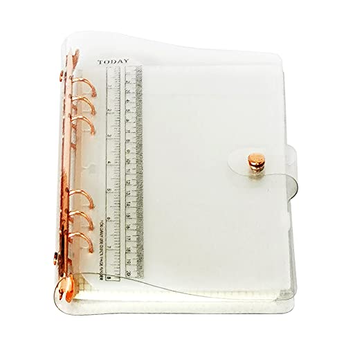 A6/A5 6 Löcher, bunter PVC-Einband, runder Ringordner mit Schnappverschluss, Loseblattordner, persönlicher Organizer (Rose Gold, A5 combo) von Zelten