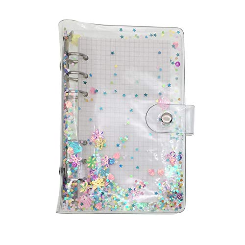 A6/A5 6 Löcher bunte PVC-Abdeckung, runder Ringordner mit Druckknopfverschluss, Ordner für lose Blätter, Notizbuch, Nachfüllpackung, DIY, Scrapbooking, Binder Cover Protector (Petal, A5 mini set) von Zelten