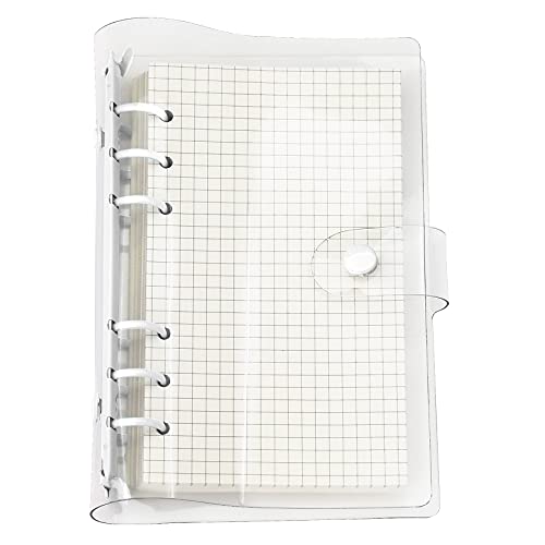 A6/A5 6 Löcher bunte PVC-Abdeckung, runder Ringordner mit Druckknopfverschluss, Ordner für lose Blätter, Notizbuch, Nachfüllpackung, DIY, Scrapbooking, Binder Cover Protector (Snow White, A6 mini set) von Zelten