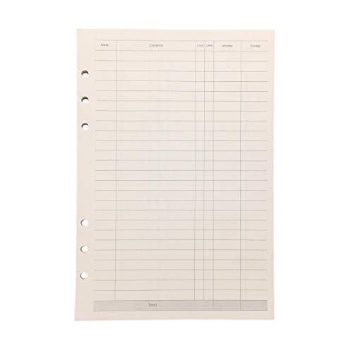 Nachfüllpapier/Lose Blätter für 8,5 Zoll A5 6-Loch-Abdeckung Runder Ringansicht Binder Aktenordner (A5 Finance Refill Paper, 1 Package) von Zelten