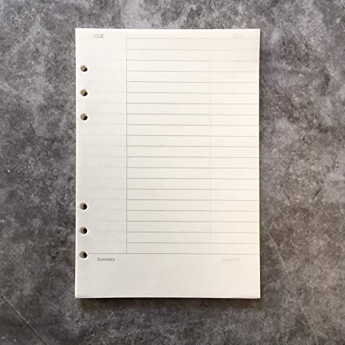 Nachfüllpapier/Lose Blätter für 8,5 Zoll A5 6-Loch-Abdeckung Runder Ringansicht Binder Aktenordner (A5 Paper Refill Connell, 1 Package) von Zelten