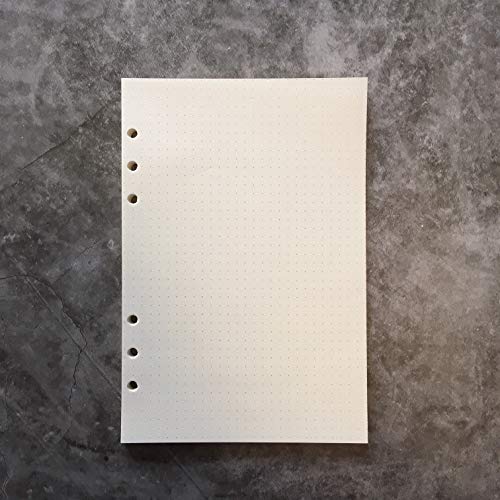 Nachfüllpapier/Lose Blätter für 8,5 Zoll A5 6-Loch-Abdeckung Runder Ringansicht Binder Aktenordner (A5 Paper Refill-Dotted, 1 Package) von Zelten