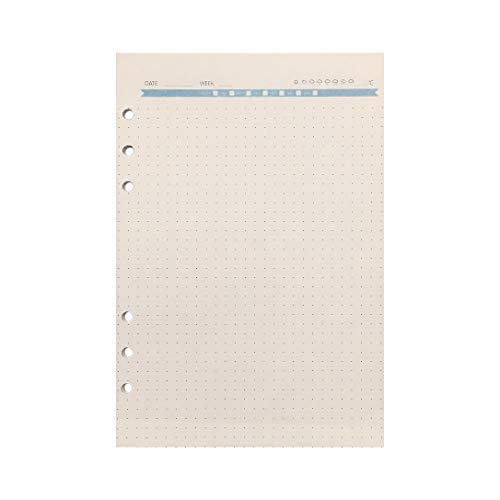 Nachfüllpapier/Lose Blätter für 8,5 Zoll A5 6-Loch-Abdeckung Runder Ringansicht Binder Aktenordner (A5 Dot Refill Paper Colored, 1 Package) von Zelten