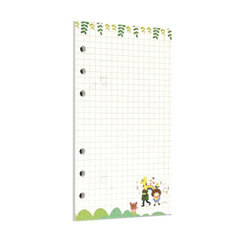 Zelten Bunt 40 Blatt 80 Seiten Lose-Blatt-Lochpapier-Nachfüllpackungen Papier für 6-Loch-Binder Persönlicher Organizer Tagebuch Notizbuch Nachfüllbarer Planer (A6, Little Girl Weekly Planner) von Zelten