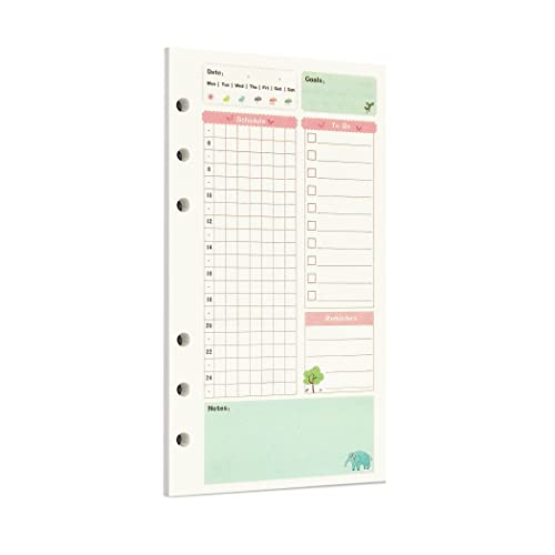 Zelten Bunt 45 Blatt 90 Seiten Lose-Blatt-Lochpapier-Nachfüllpackungen Papier für 6-Loch-Binder Persönlicher Organizer Tagebuch Notizbuch Nachfüllbarer Planer (A6, Fairy Tale Daily Planner) von Zelten