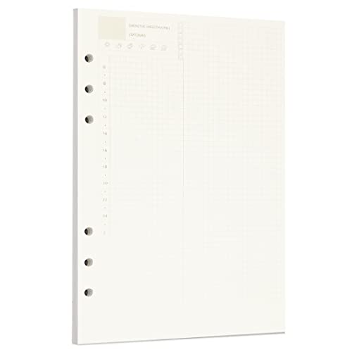 Zelten Lose-Blatt-Lochpapier-Nachfüllpackungen Papier für 6-Loch-Binder Persönlicher Organizer Tagebuch Notizbuch Nachfüllbarer Planer, Daily Planner, A5/6 Hole von Zelten