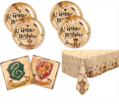 Magischer Wizard Partygeschirr Set, Harry Partygeschirr Set, Deko Geburtstag Partygeschirr, Geburtstag Partygeschirr, für Kinder Geburtstag Party Supplies und Tischderation von Zempertoopa