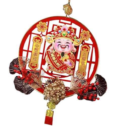 Zemusinet Chinesischer Gott, hängendes Ornament, eleganter Reichtum, Gott, Wackelkopf mit Beeren, Anhänger für Neujahrsfeier von Zemusinet