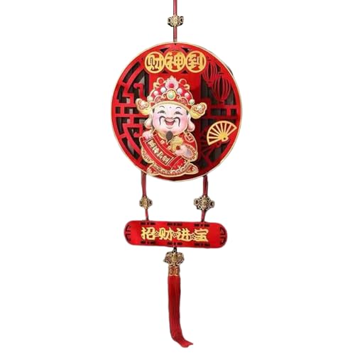 Zemusinet Chinesischer Gott, hängendes Ornament, eleganter Reichtum, Gott, Wackelkopf mit Beeren, Anhänger für Neujahrsfeier von Zemusinet