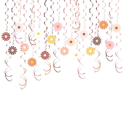 Zemusinet Gänseblümchen in Blumenform, bunte Party-Deckenwirbel, Luftschlangen, elegante Wanddekoration für besondere Veranstaltungen von Zemusinet