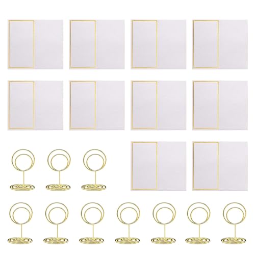Zemusinet Goldene Tisch-Bilderhalter, 20 Stück, kleine Foto-Clip-Ständer, Tischnummernhalter, Dekoration von Zemusinet