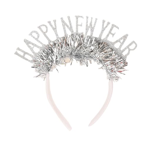 Zemusinet Happy New Year Stirnband Neujahr Requisiten Kopfbedeckung Weihnachten Party Hairhoop Festival Feier Pailletten Party Kopfschmuck von Zemusinet