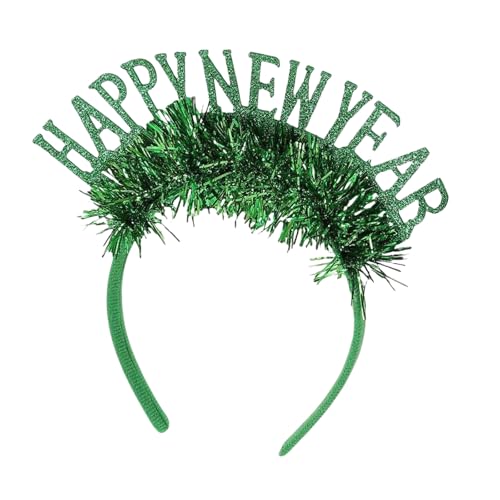 Zemusinet Happy New Year Stirnband Neujahr Requisiten Kopfbedeckung Weihnachten Party Hairhoop Festival Feier Pailletten Party Kopfschmuck von Zemusinet