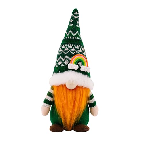 Zemusinet Patricks Day Zwerge Irischer Kobold Tomtes Plüsch handgefertigt skandinavische Nisse Zwerge Home Tiered Tray Dekoration von Zemusinet