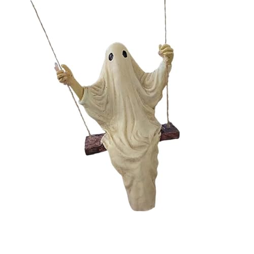 Zemusinet White Specter Figur, Statue, Halloween-Thema, Schreibtisch-Ornament, Innen- und Außenbereich, Verzierung für Feste von Zemusinet