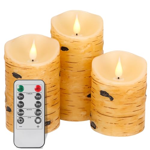 ZenLuGo Flammenlose Kerzen mit Fernbedienung, flackernde elektrische Batterie, LED-Kerzen-Set mit Timer, für Heimdekoration, Badezimmertisch, Boho-Dekorationen, Geschenkideen für Mädchen, Frauen, von ZenLuGo