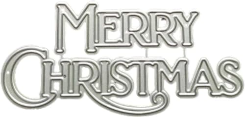 Metall-Stanzformen mit Aufschrift "Merry Christmas", für selbstgemachte Weihnachtskarten, Prägepapier-Stanzformen, Scrapbook-Maschinen, Schablonen, Aufbewahrungstaschen, Zubehör von Zenarao