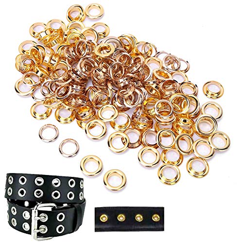 Zenithaur Messing Ösen 10mm, 100 Stück Doppelseite Tunschette Ösen für Kleidung Bag Ledergürtel Dekoration Accessoires (Gold) von ZenithAur