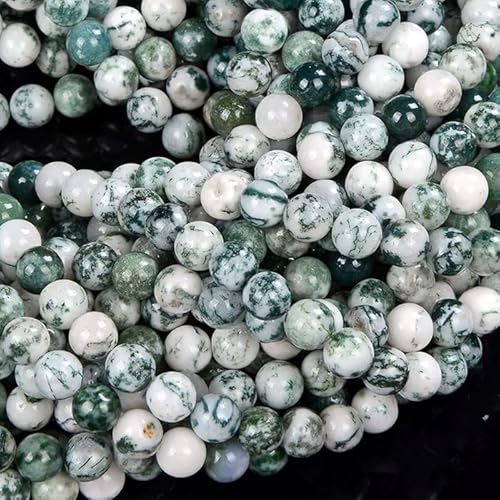 Zenkeeper 108 Stück Moosachat-Perlen für Schmuckherstellung, 8 mm Moosachat-Edelsteine, lose Steinperlen von Zenkeeper
