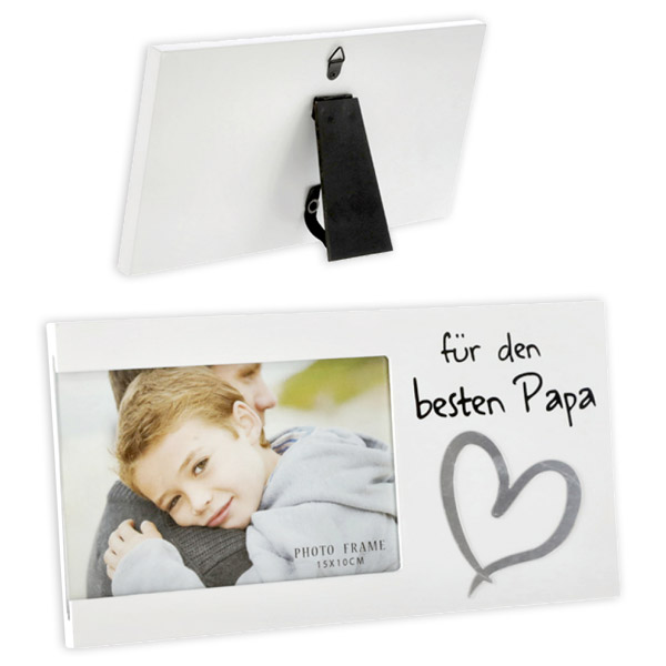 Fotorahmen "Für den besten Papa" mit Standfuß, 25cm x 13cm von Zentrada