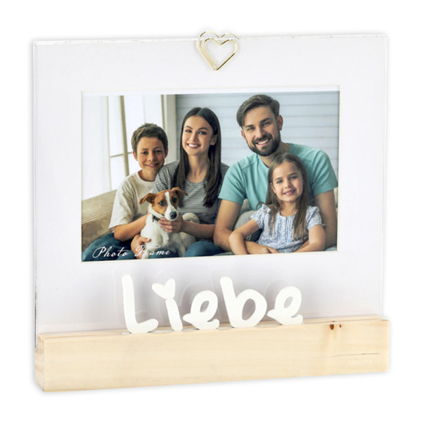 Fotorahmen "Liebe" mit Standfuß, 19cm x 17cm von Zentrada