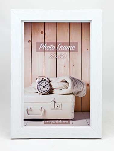 Unbekannt Nelson Holz Bilderrahmen 10x15 cm bis 40x60 cm Shabby Weiß Braun Foto Rahmen: Farbe: Weiß | Format: 20x30 von Zep