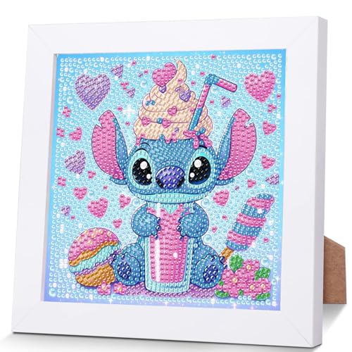 ZephyrHome 5D Diamond Painting Kinder mit rahmen, DIY stitch Diamond Painting Set,Malen Nach Zahlen Diamant Painting Mädchen Erwachsene,Bilder Arts Craft für Home Wand Decor Cartoon Mosaikherstellung von ZephyrHome