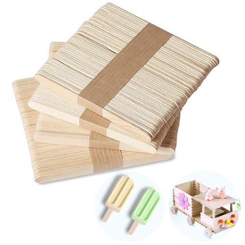 Zephyra 200 Stück Holzstäbchen zum Basteln, Natur Holz Eisstäbchen für DIY Handwerk, Bastelstäbchen für Eiscreme, 11,4 cm lang, Holzstäbchen zum Basteln, Bastelmaterial für kreative Projekte（Holz） von Zephyra