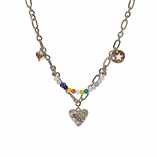 Zephyria Elegant Charm Necklace for Women, Bunte Perlen-Liebeshalskette for Damenmode-Schlüsselbeinkette mit einem kleinen Geschenk mit Sinn for Design,Ideal for Birthdays, Anniversaries for he von Zephyria