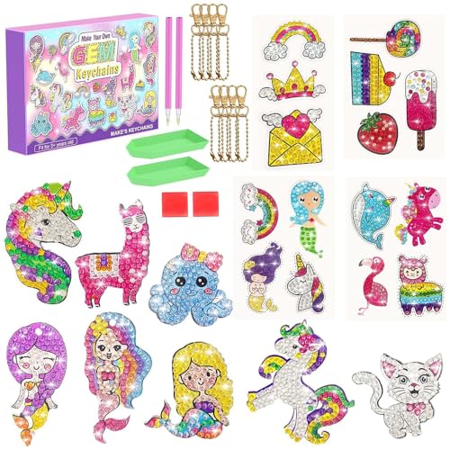 Diamond Painting Kinder ab 4-8 Jahre, 28 Stück 5D Diamant Malerei Aufkleber Set Geschenke für Jungen und Mädchen, Diamant Malerei Sticker Set für Kind zum Selbermachen, Einhorn, Meerjungfrau von Zephyrize